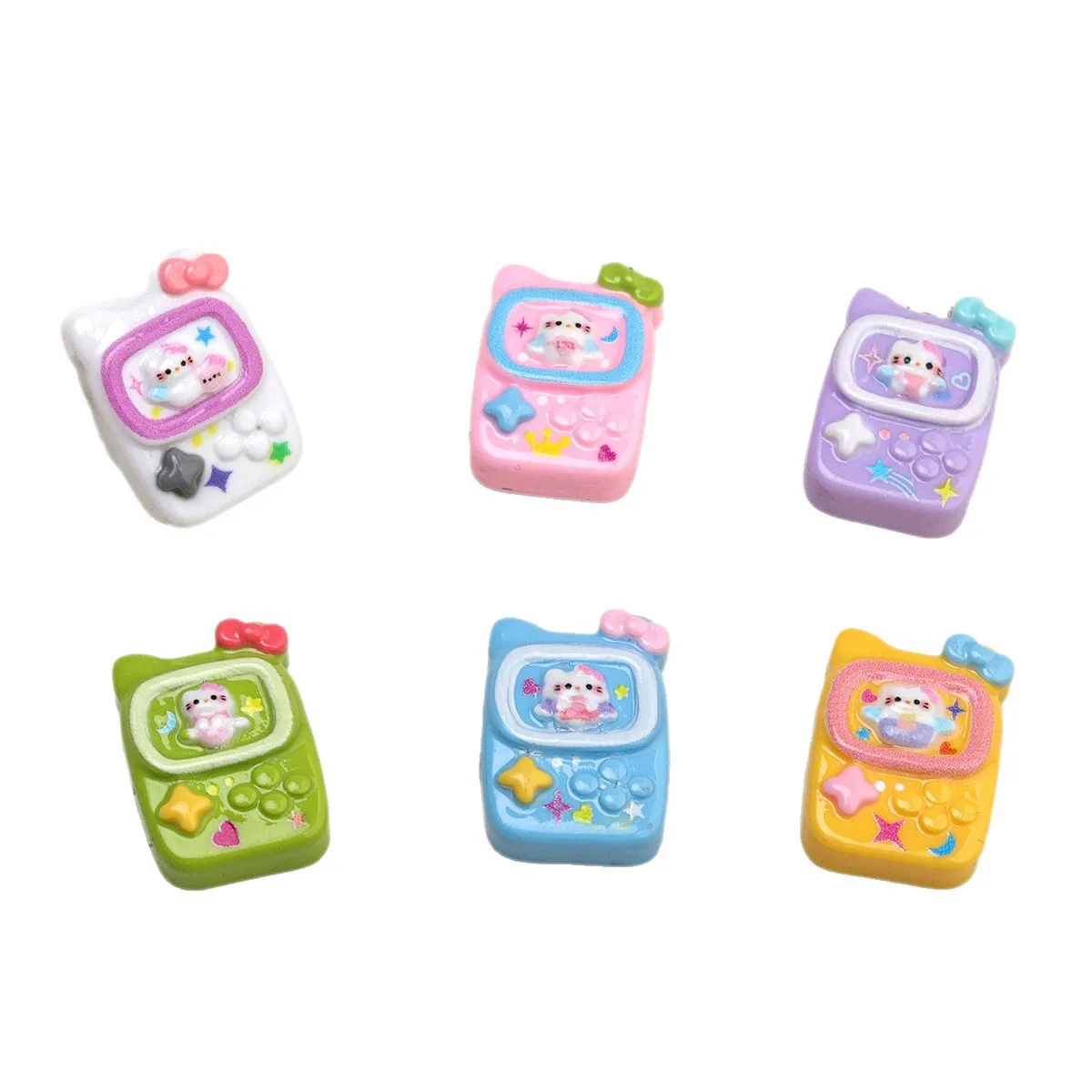 5 قطع من إكسسوارات الراتنج الكرتونية للهاتف miniso kt، علبة غير المرغوب فيها ذاتية الصنع، مستلزمات الحرف اليدوية المصغرة المصغرة