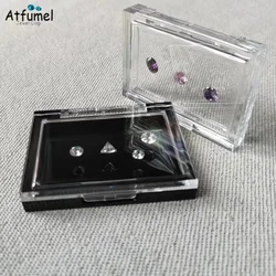 Sale Adhesive Loose Diamond Box Transparent Gemstone Storage Case Stone Packaging Show Case Sticky Gems Organizer Holder Tray