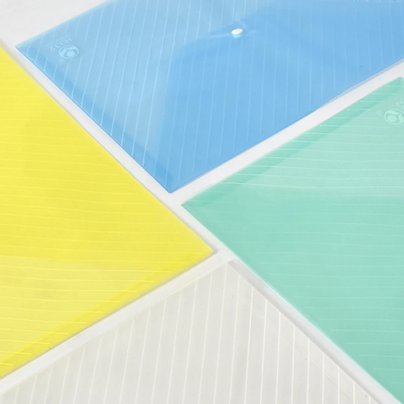 Buste per documenti impermeabili in PP trasparente addensato da 5 pezzi con tasche per documenti a scatto