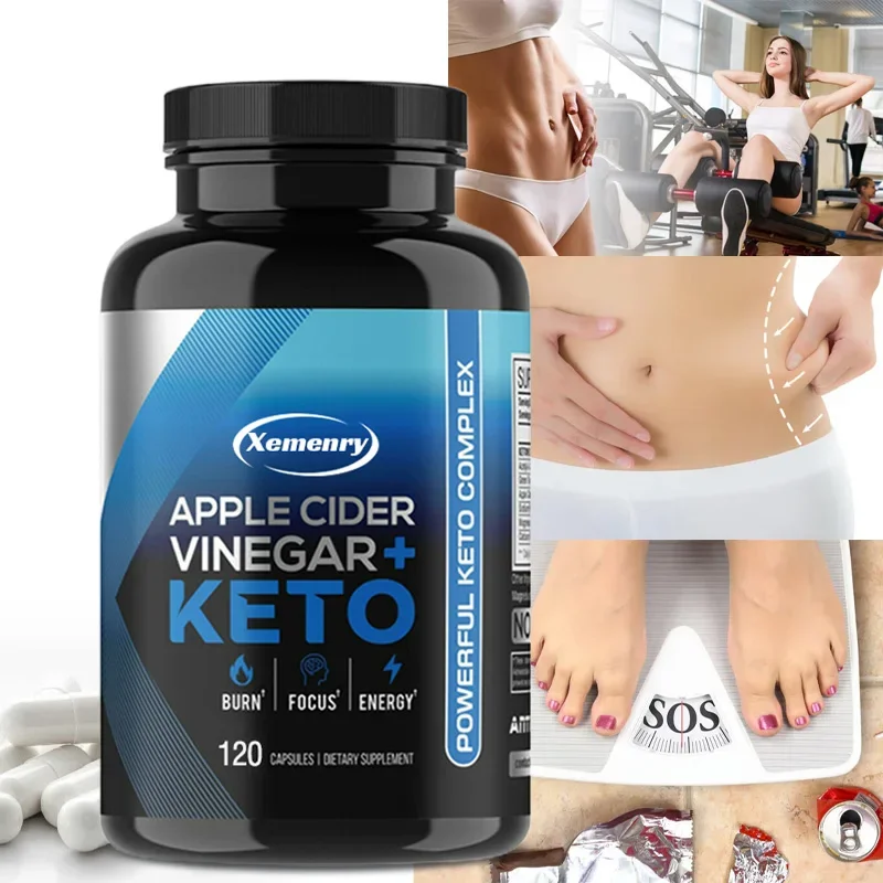 Organic Apple Cider Vinegar Capsules + Ketones, Body Slimming Supplement for Men and Women, Boosts Metabolism