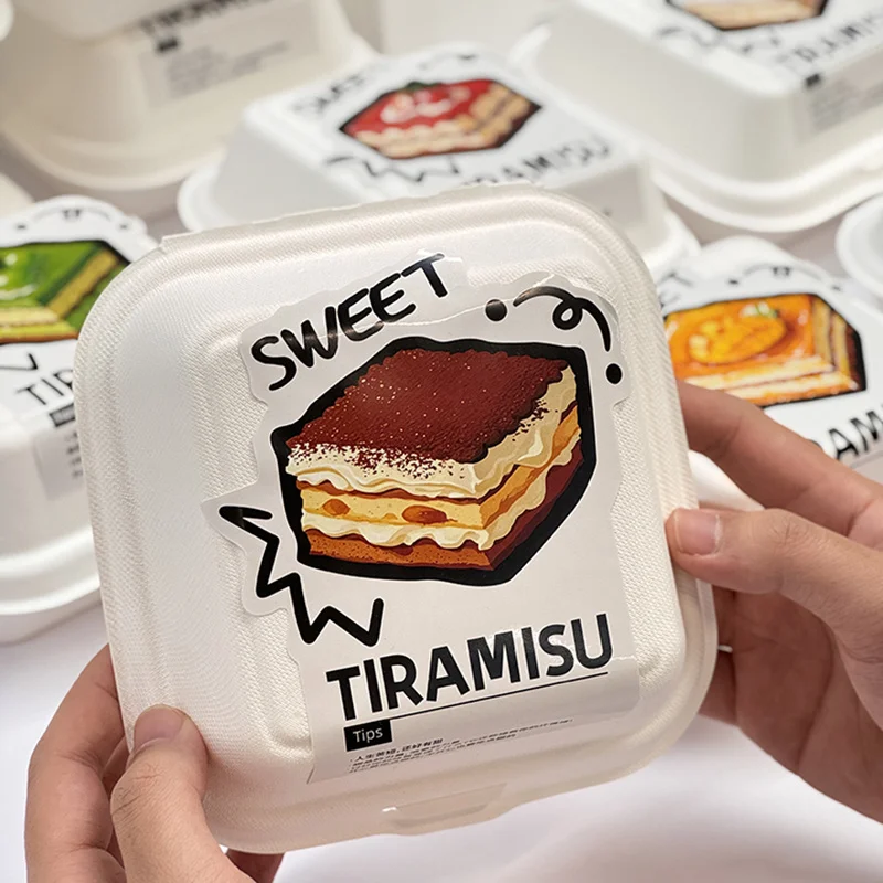 

Изготовленная на заказ упаковочная коробка для десертного торта Tiramisu на вынос, бенто, одноразовая маленькая коробка, бумажная коробка для гамбургеров, сэндвич для выпечки