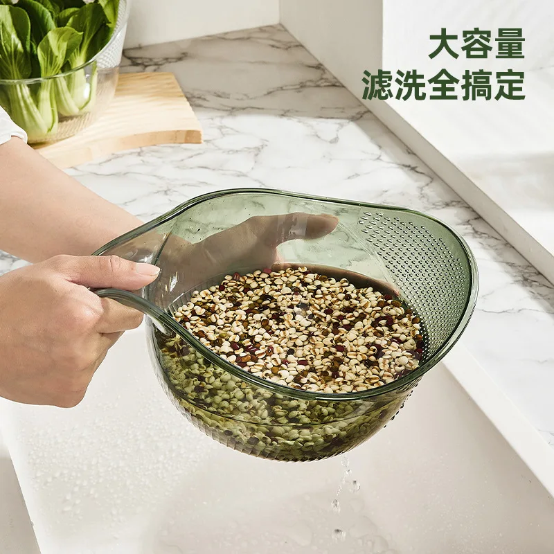 Rice Washing Filter Basket with Handle, Kitchen Gadget, Rice Washing Basin, Rice Washing, Fruit Basket, Drain Basket, Household