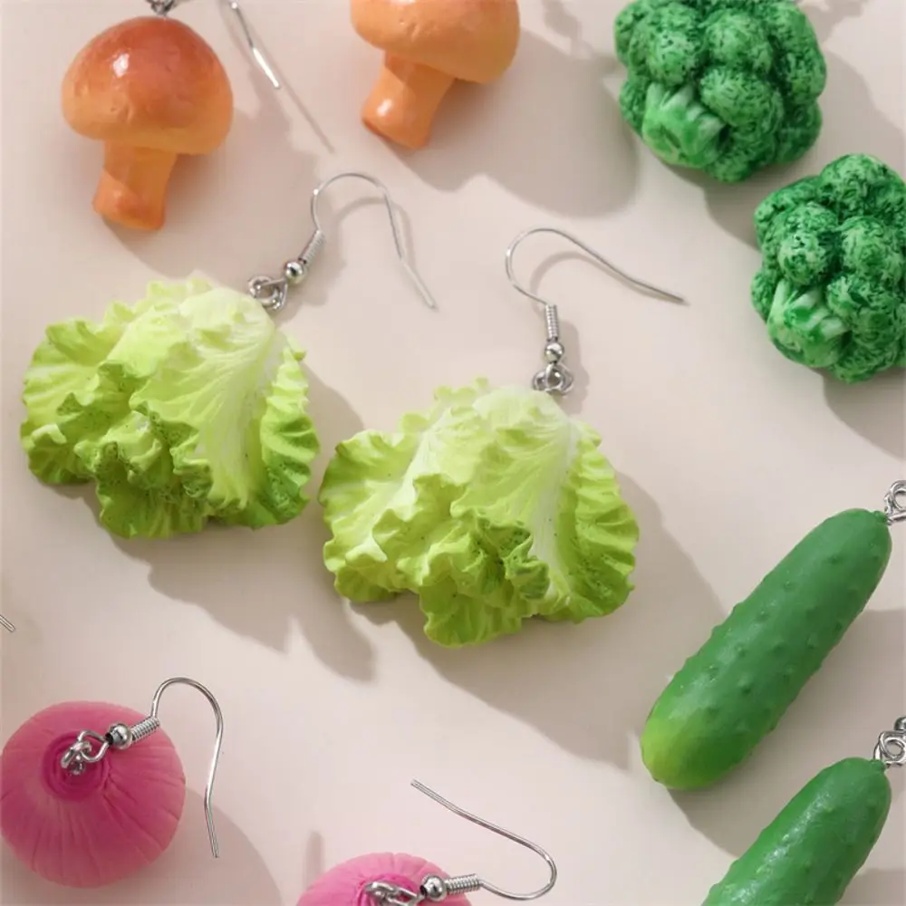 Bohemia Earrings Simulated Vegetable Dangle Earring Lettuce, Broccoli Cute Earrings Onion Jewelry Accessories Mushroom Earrings