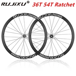 RD350-T RUJIXU 36T Ratchet wheel 700C deep ultrasound Light road bicycle disc brake wheelset aluminum melon car wheel