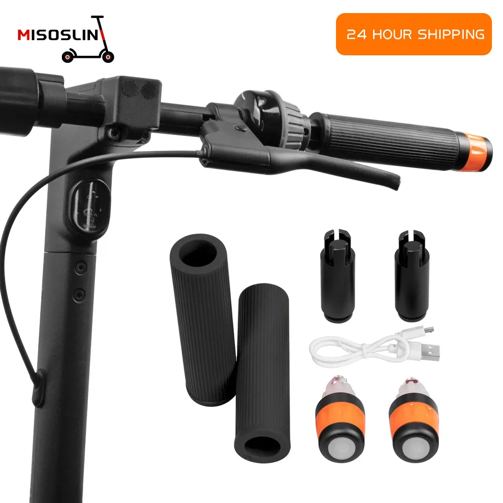 Turn Signals LED Light Grips With USB Cable For Segway Ninebot Max G30 G30D/E/LP Electric Scooter Handlebar Extension Sleeve