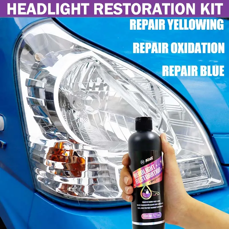 AIVC Car Headlight Restoration Headlamp Coating Restore Yellow Oxidize Removal Auto Light Polisher Set Repair Kit Car Detailing