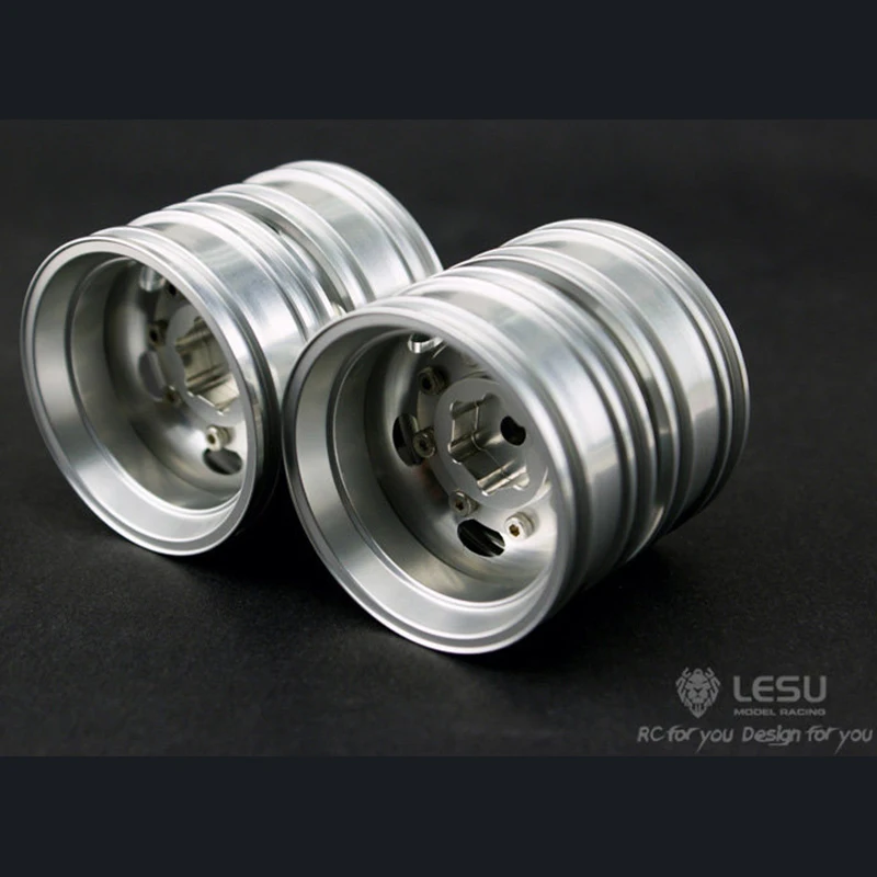 RC 1/14 LESU Metal Aluminum Alloy Wheel Rear Hub for Tamiya Traction Truck Dump Truck for SCANIA MAN VOLVO Truck DIY Parts
