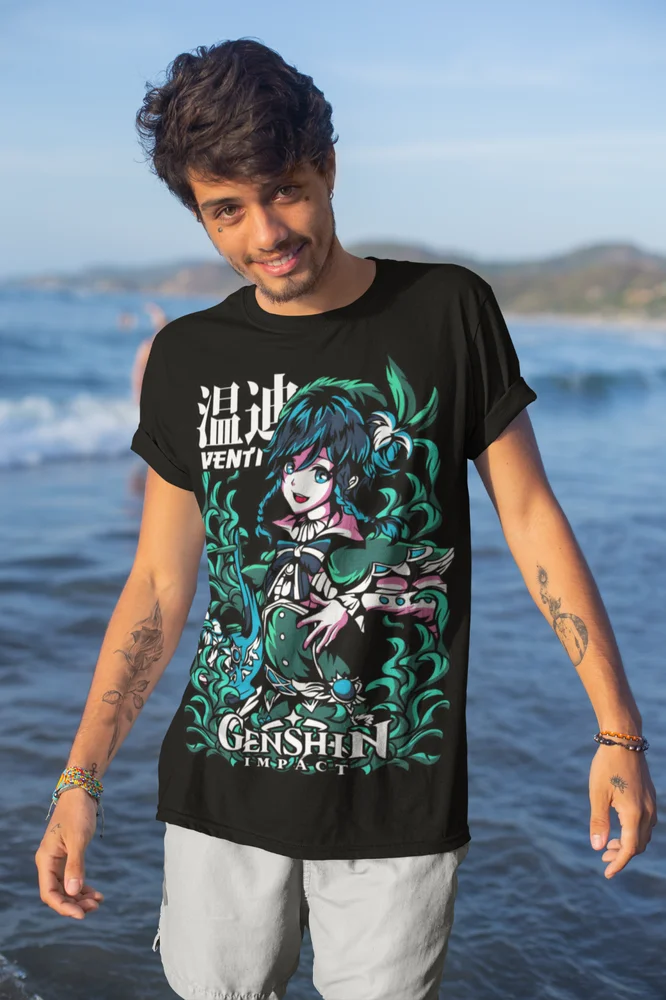 Venti Genshin Impact T-Shirt Anime Manga Unisex Shirt Soft Tee All Sizes