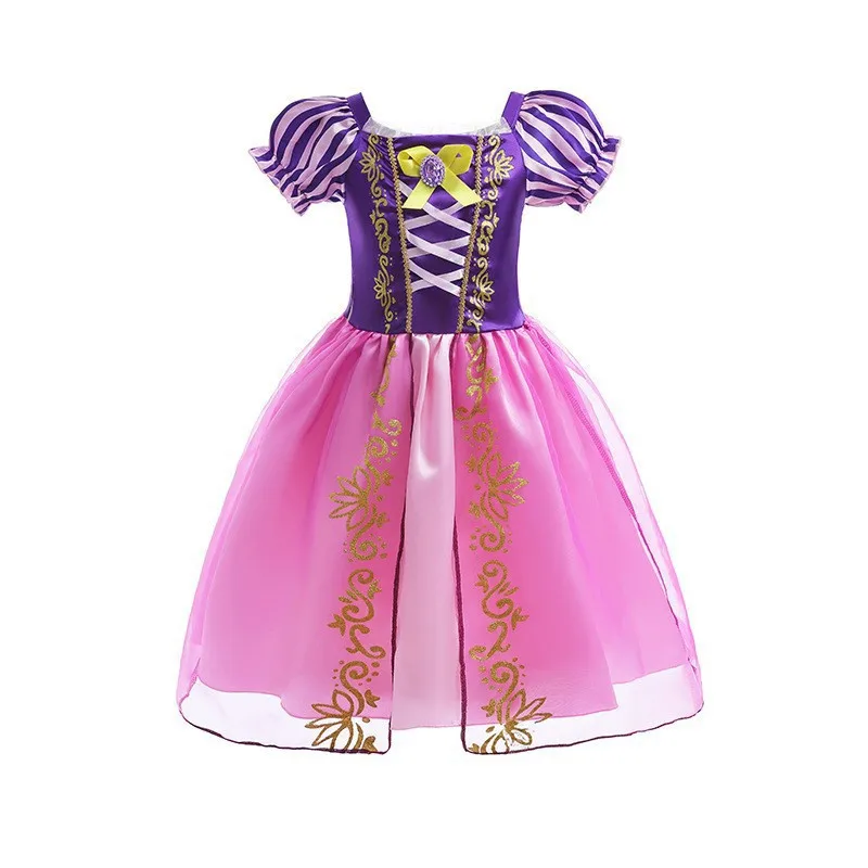 Vestido de princesa Rapunzel para meninas, traje de Halloween infantil, vestido de festa infantil Cinderela Branca de Neve Auroro, Anna