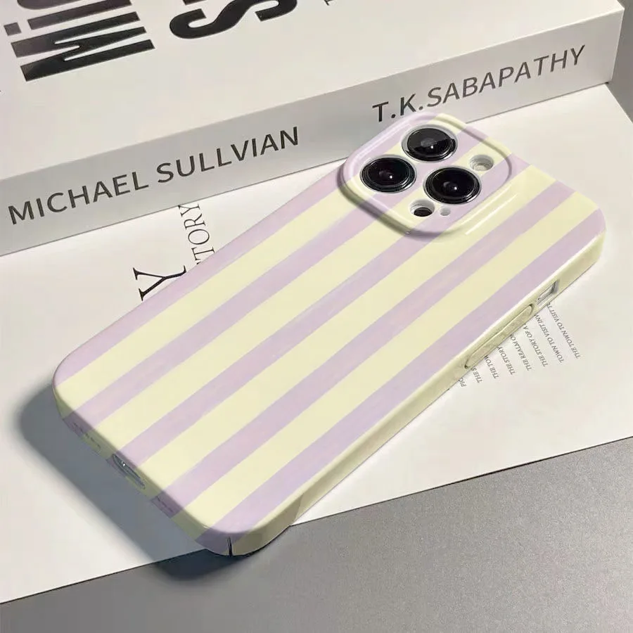Capa de Telefone Luxuosa Clmj Swag com Listras Roxas e Acabamento Brilhante em PC Duro para Google Pixel 7 7a 8 8a 9 9a Pro XL 5G