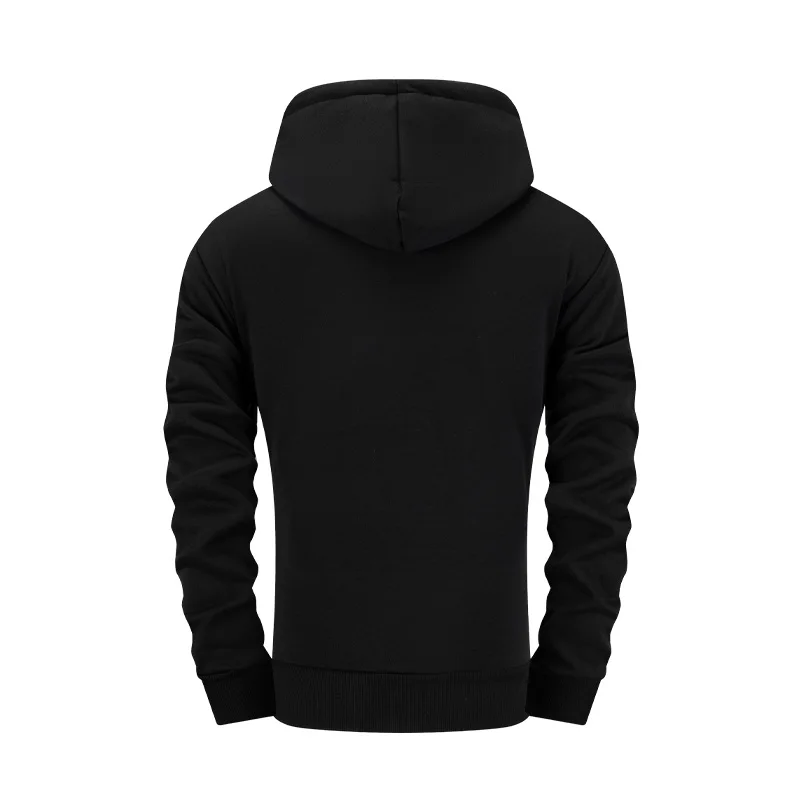 Herren-Kapuzenpullover mit halbem Reißverschluss, einfarbig, Sweatshirt mit V-Ausschnitt, Trainingsanzug, hochwertige Sport-Jogging-Mann-Kleidung, lässige Herbst-Winter-Tops – Detail 6