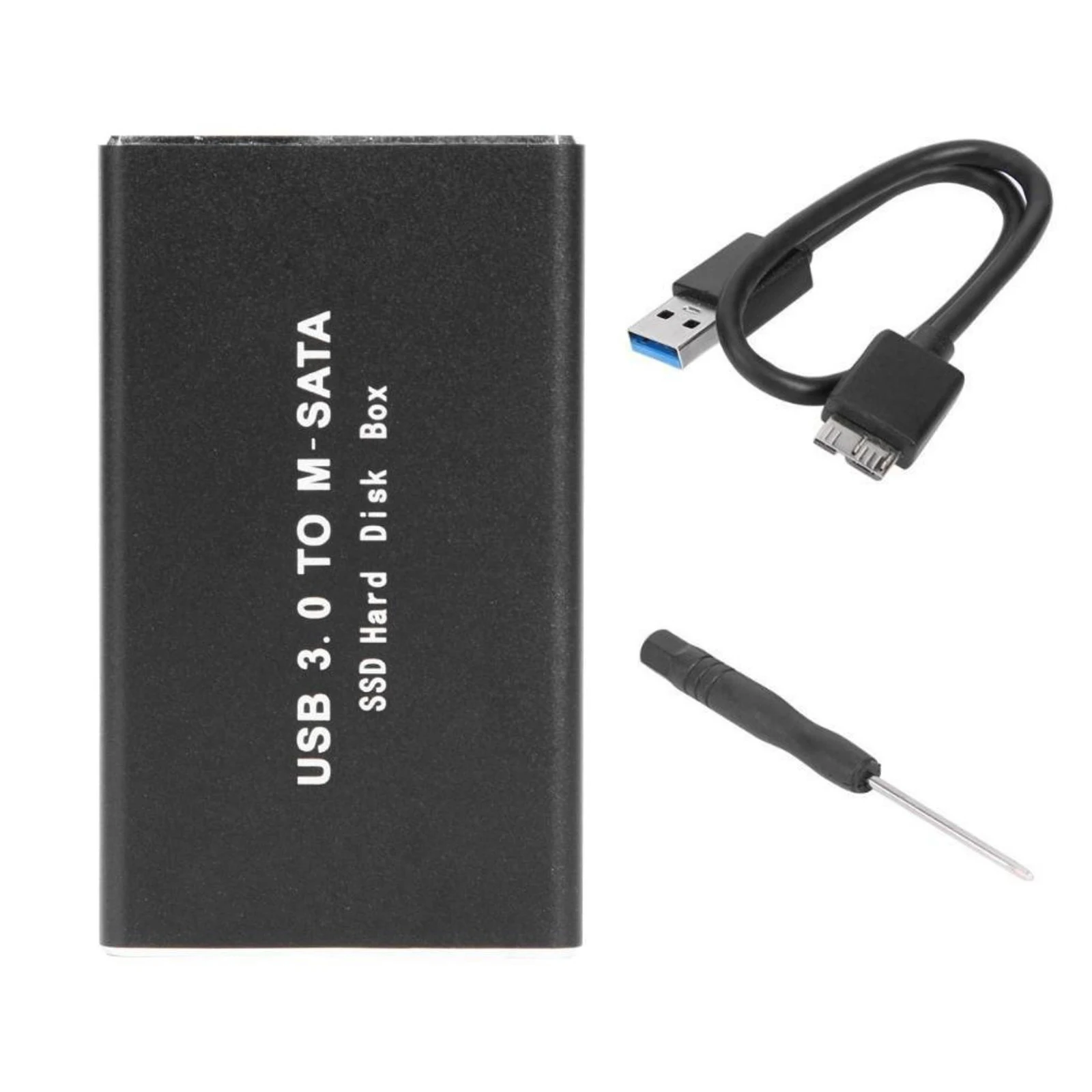 MSATA SSD Enclosure USB 3.0 to mSATA Adapter 6Gbps Aluminum Case for 30mm 50mm SSD Support UASP Portable