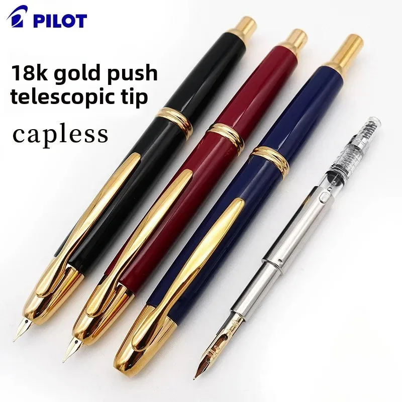 

PILOT Capless Fountain Pen 18K Gold Nib Ink Pen Set FC-15SR for Writing Office Stationery