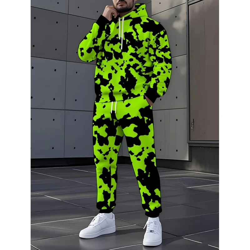 Fashion Hooded Sweater Set For Daily Casual Sports, 2 Pieces Of Fashionable Personality, Neutral, Comfortable, Breathable Long