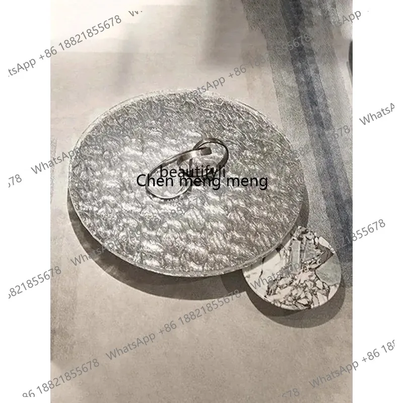 ss 26 Designer Coffee Table Italian Water Ripple Living Room round Light Luxury Italian Acrylic Crystal Small Tea Table