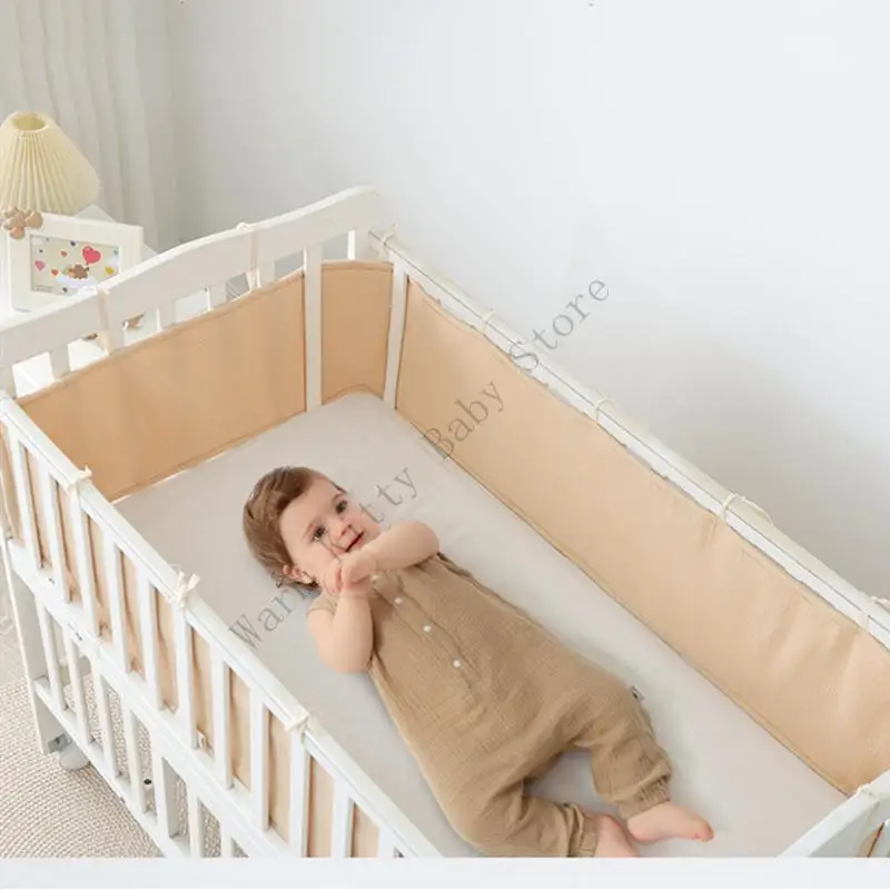 2 قطعة لينة القطن الشاش سرير بيبي منصات الوفير سرير السكك الحديدية حماية المضادة للتصادم ملفوفة منصات المهد الدرابزين الوفير وسائد #5