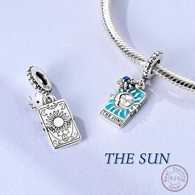 925 Sterling Silver Charms Beads Pendants Sun Moon Stars Magic Tarot Charms Fit Original Bracelets Women Fine Jewelry Gift