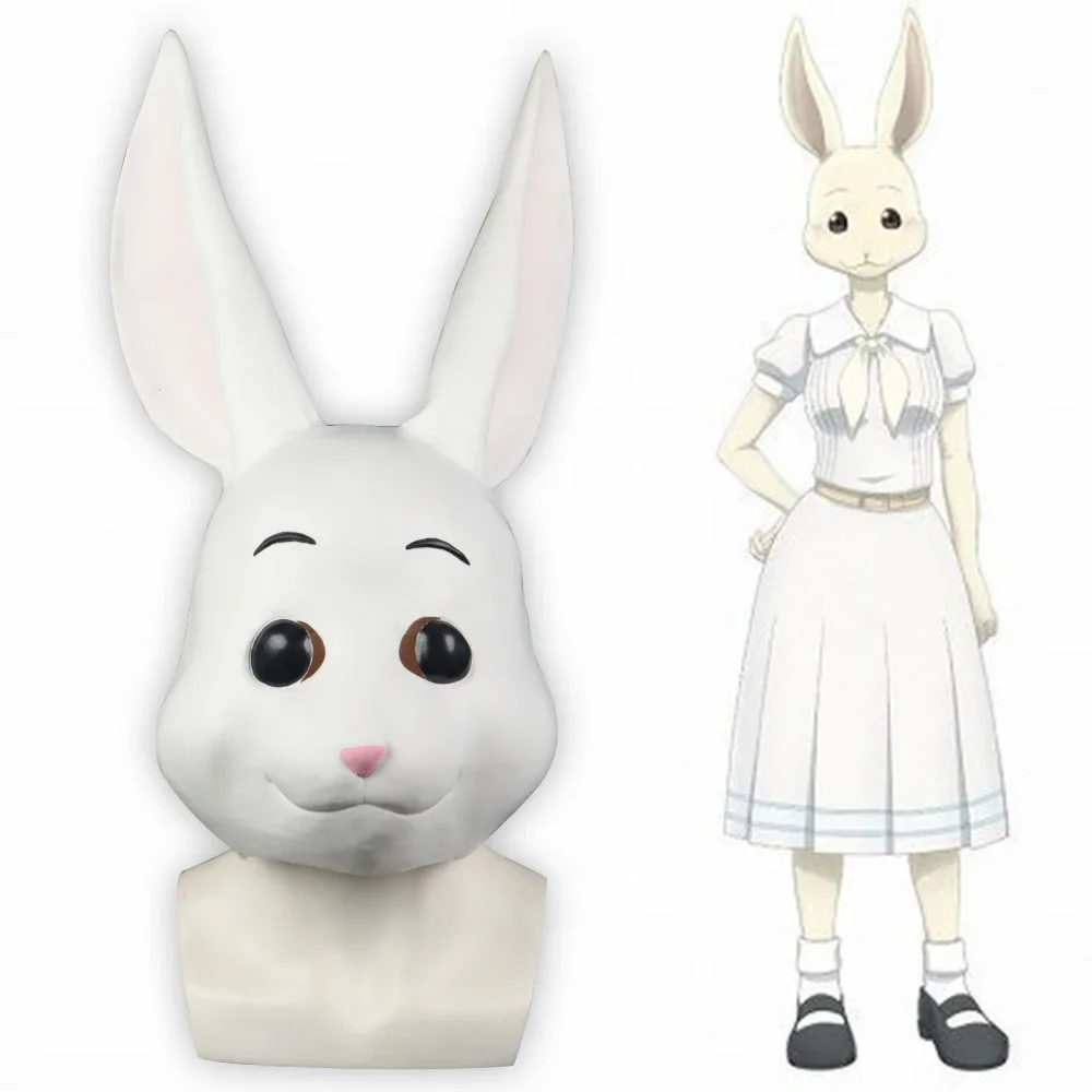 

Anime BEASTARS Legosi The Rabbit Full Head Mask Cosplay Halloween Masquerade Masks Latex Adult Props