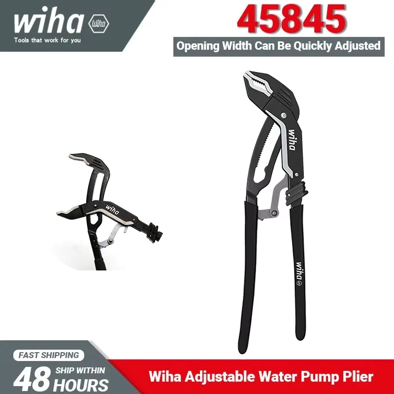 Wiha  Water Pump Pliers 10-inch Adjustable Multifunctional Plier Tool No-slipping Easy Operation Labor-intensive 45845