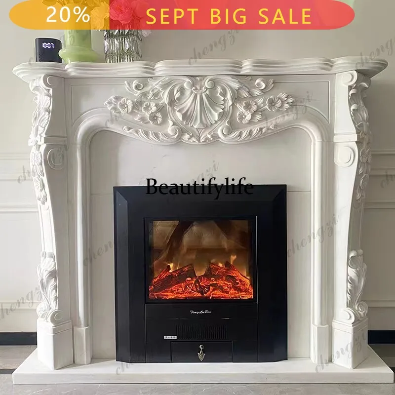 B178 Marble fireplace stone carving European white marble decorative relief natural stone fireplace