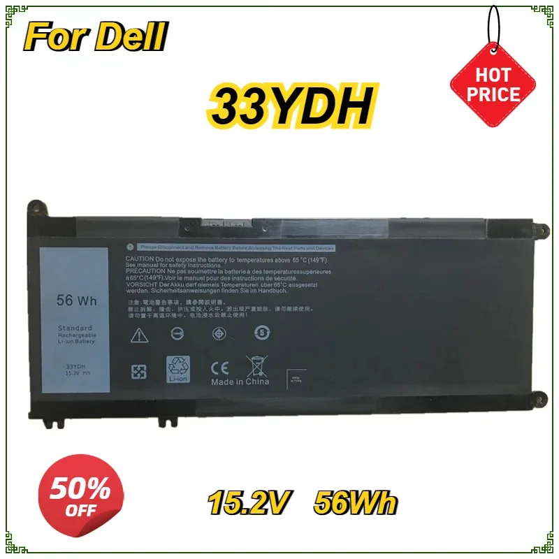 

New 33YDH Laptop Battery for Dell Inspiron 17 7773 7778 7779 15 7577 G3 3579 5587 3779 7588 P30E Series 15.2V 56WH 4 Cells