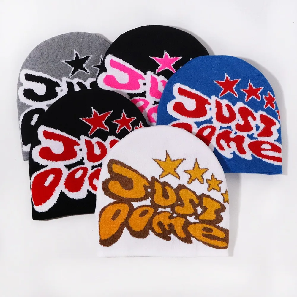 

Gothic Wool Acrylic Knitting Cap Hat Letter Printing Y2k Hip Hop Cap Warm Ins Beanie Bonnet Outdoor