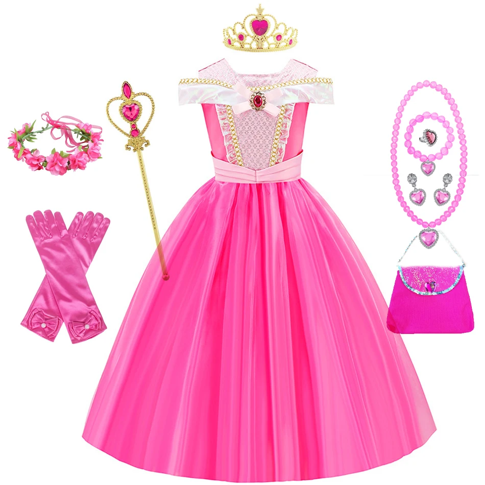 Disfraz de Bella Durmiente para niñas, Vestido de princesa para Cosplay de Aurora, fiesta de Halloween y Navidad