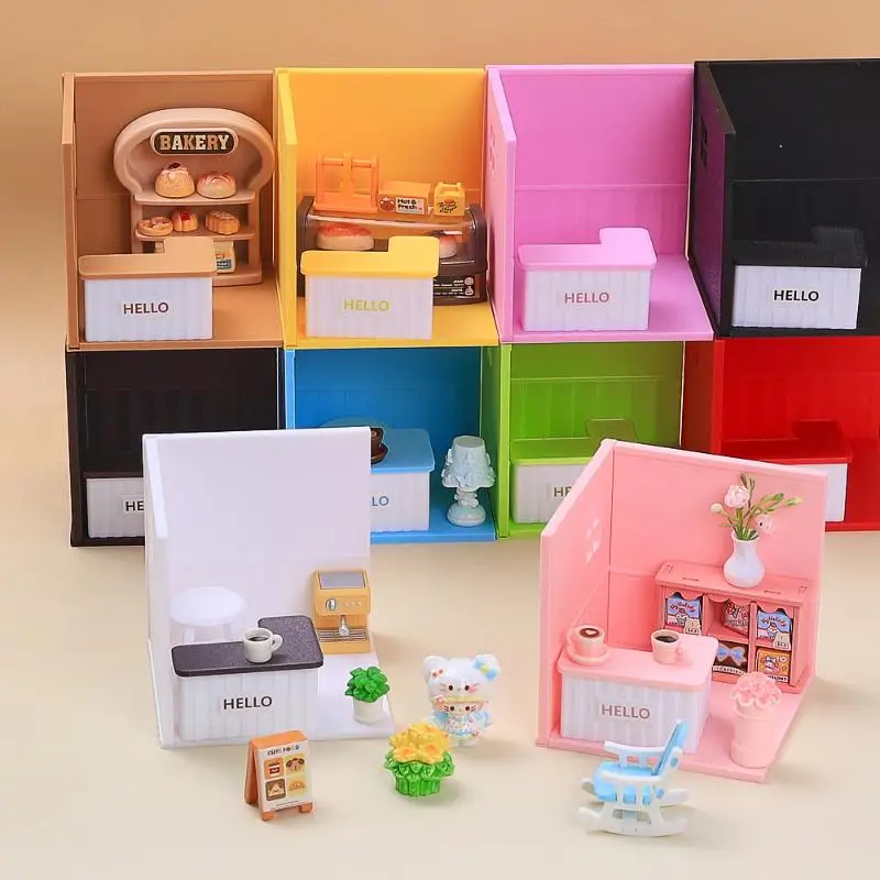 1:12 Dollhouse Miniature Plastic Bar Counter DIY Dollhouse Scene Decoration Kitchen Furniture Girl Toy Gift