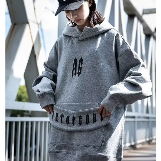 

American Style Embroidery Letter Zip Hoodies Women Plush Harajuku High Street Oversized Streetwear Women 2023 Winter Y2k Clothes