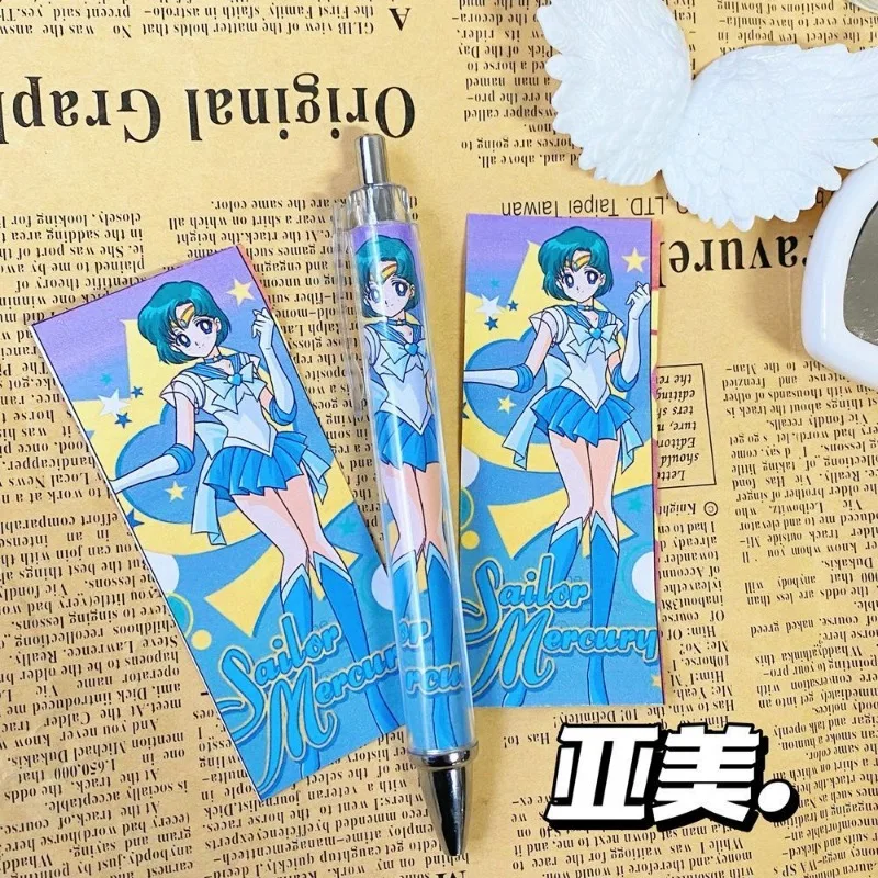 Sailor Moon Action Water Ice Moon Cartoon Cute Press Pen A Must-have 0.5mm Black Gel Pen for Students To Answer Exam Questions