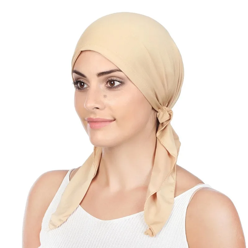 Kepahoo Moslim Voorgebonden Sjaal Chemo Mutsen Muts Vrouwen Tulband Hoed Hoofddoek Wrap Kanker Bandana Haar Accessoires