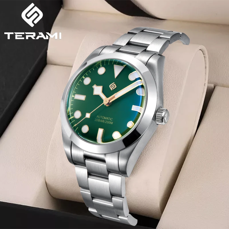 TERAMI Top Brand Luxury Mechanical Man Watch Simple Vintage 200M Waterproof Luminous Men\'s Watches Automatic Japan Movement NH35