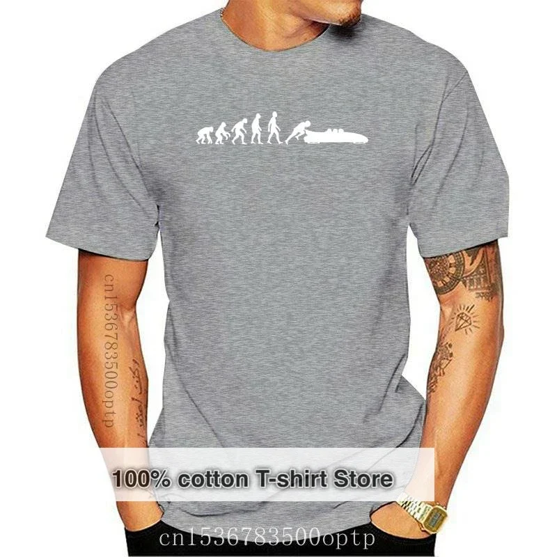 New Evolution of Man Bobsleigh - Mens T-Shirt Toboggan - Bobsled 2024 T Shirts Funny Tops Tee 2024 Unisex Funny Tops