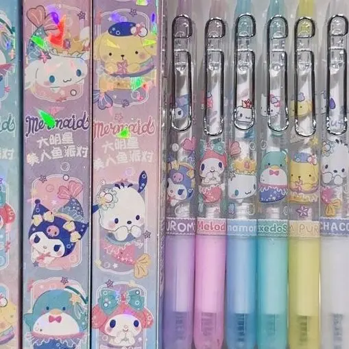 Imagem -06 - Sanrio Hello Kitty Kawaii Gel Pen Preto para Escrever Tinta Fluente e Constantemente Papelaria Estudantes 0.5 mm 24 Pcs