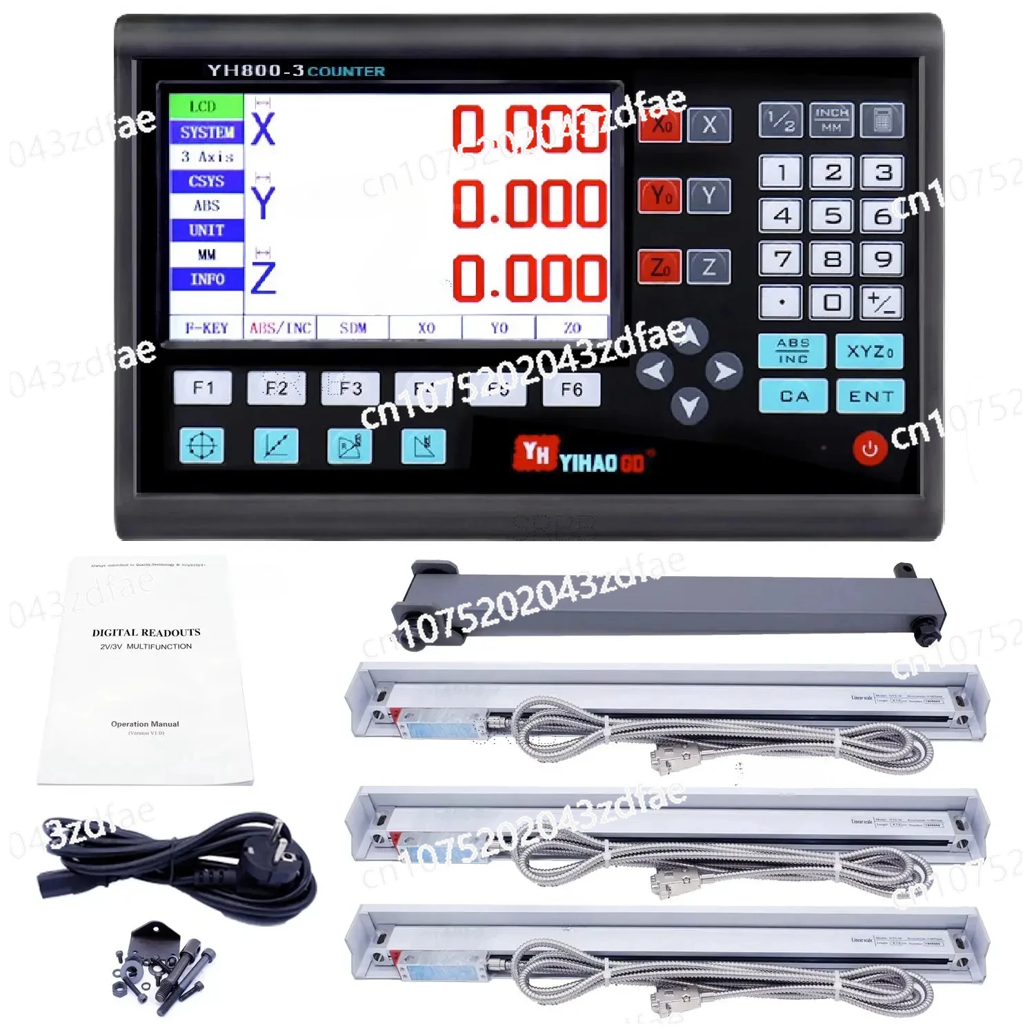 Glass Linear Scale Encoder Sensor For Milling Lathe  set LCD Digital Readout DRO