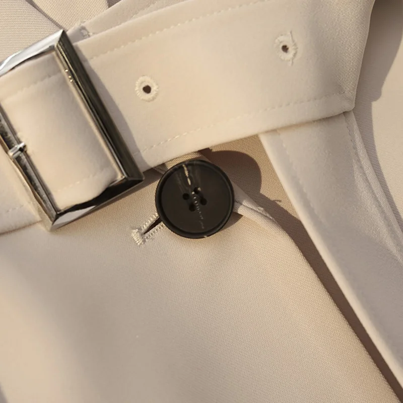  Spring and Autumn New Office Ladies Suit Jacket Women One Button Pure Color Commuter  Elegant Fashion Jacket Belt Belt