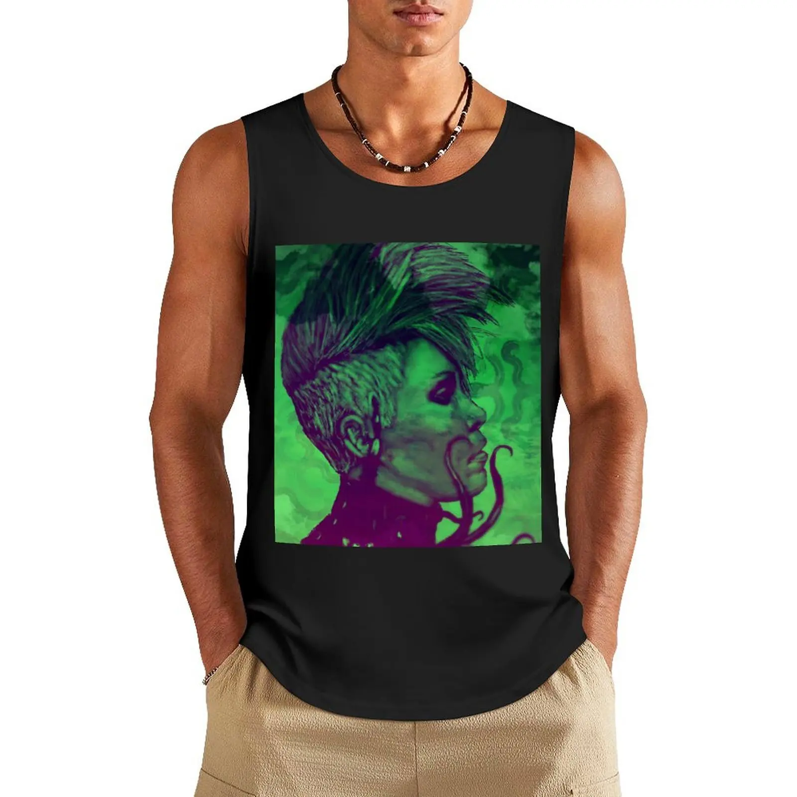 

Daydreams in green Tank Top Sleeveless T-shirt fitness clothing for men gym shirt man muscular man