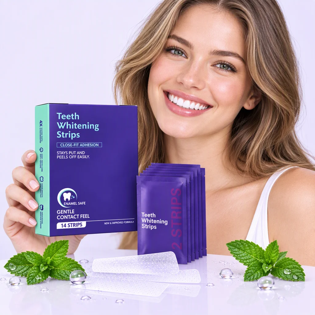Purple Teeth Whitening Strips Lighten Yellow Stains Reduce Sensitivity Tooth Brightener Color Corrector Oral Care Tooth Patches