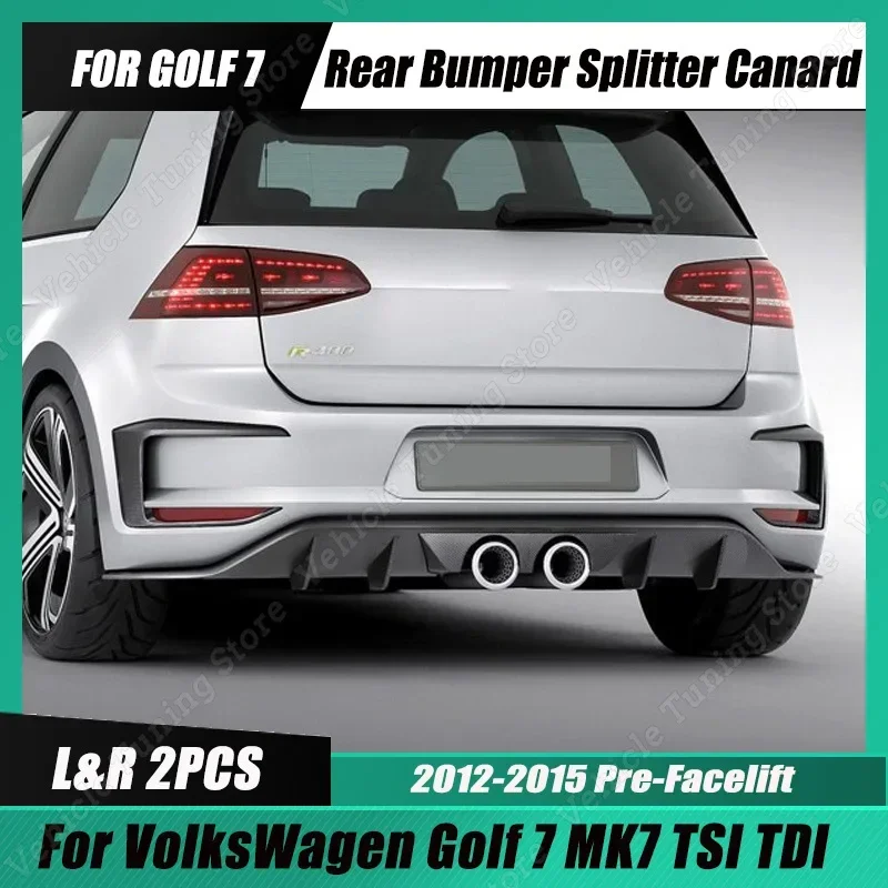 Удлинительный диффузор для заднего бампера VW Golf 7, сплиттер для заднего бампера, противотуманная фара, отделка GTD GTI R400 2012-2016, внешняя деталь для автомобиля