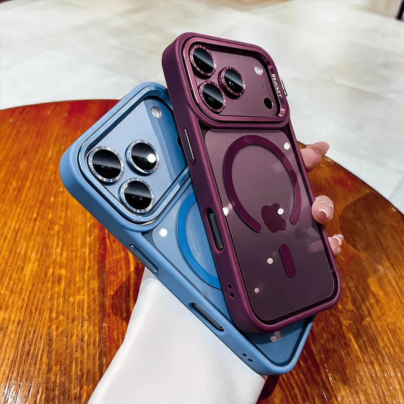 Luxuriöse Linsen-Metallhalterung Transparente Magnetische Hülle für iPhone 18 17 16 15 14 13 Pro Max für Magsafe Stoßfeste Klare Rückabdeckung – Detail 9