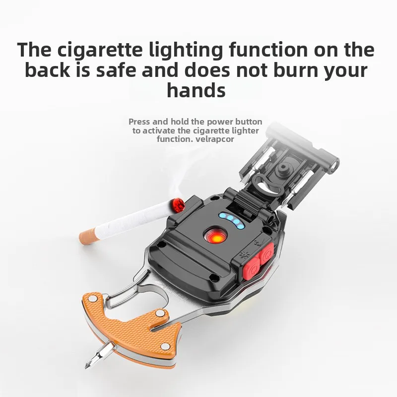 

Portable Rechargeable COB LED Keychain Flashlight Magnetic Emergency Light with Cigarette Lighter Accessory