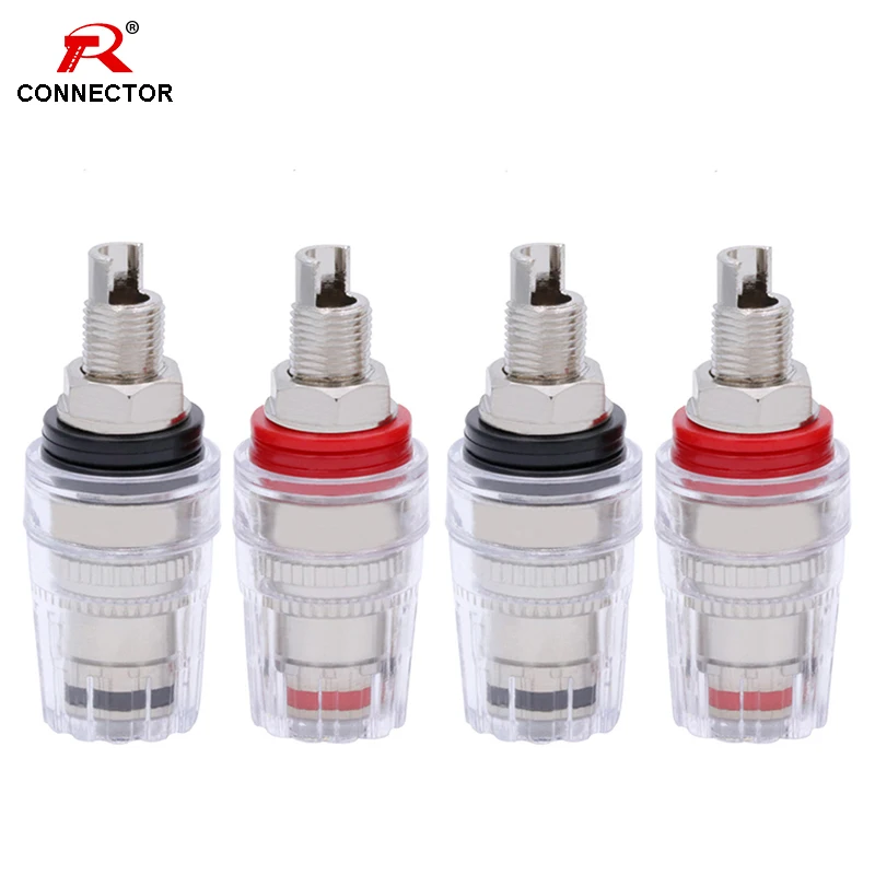

50PCS Rhodium Plated Copper 4MM Binding Post HIFI Terminals, Binding Banana Plug Connector for Speaker Amplifier Red+Black