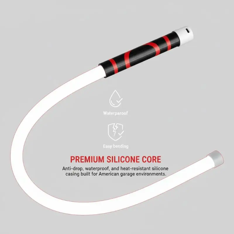Flexible Flashlight Stick For Car Repairs Rechargeable LED Work Light With Strong Magnet Home Workshop
