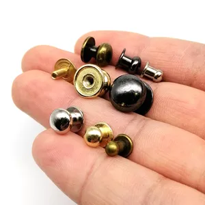 10 mảnh 4mm 5mm 6mm 7mm 8 mm 10 mm 12 mm tròn đầu bằng kim loại túi da Chicago phía sau vít trả thù rivet núm vú 10 Vít bán hàng chính 7mm - 2