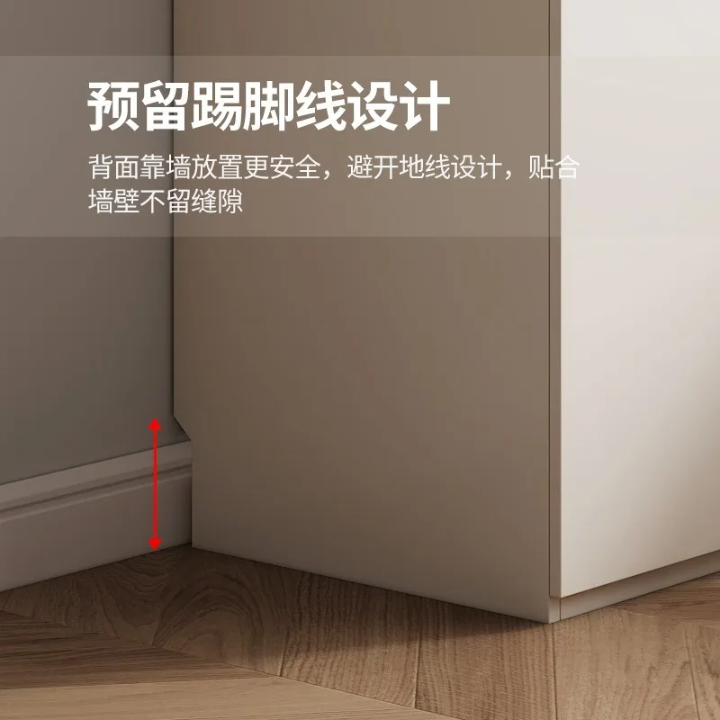 Solid wood wardrobe cream style simple modern European pine board skin feeling desk integrated corner cabinet particle board lar