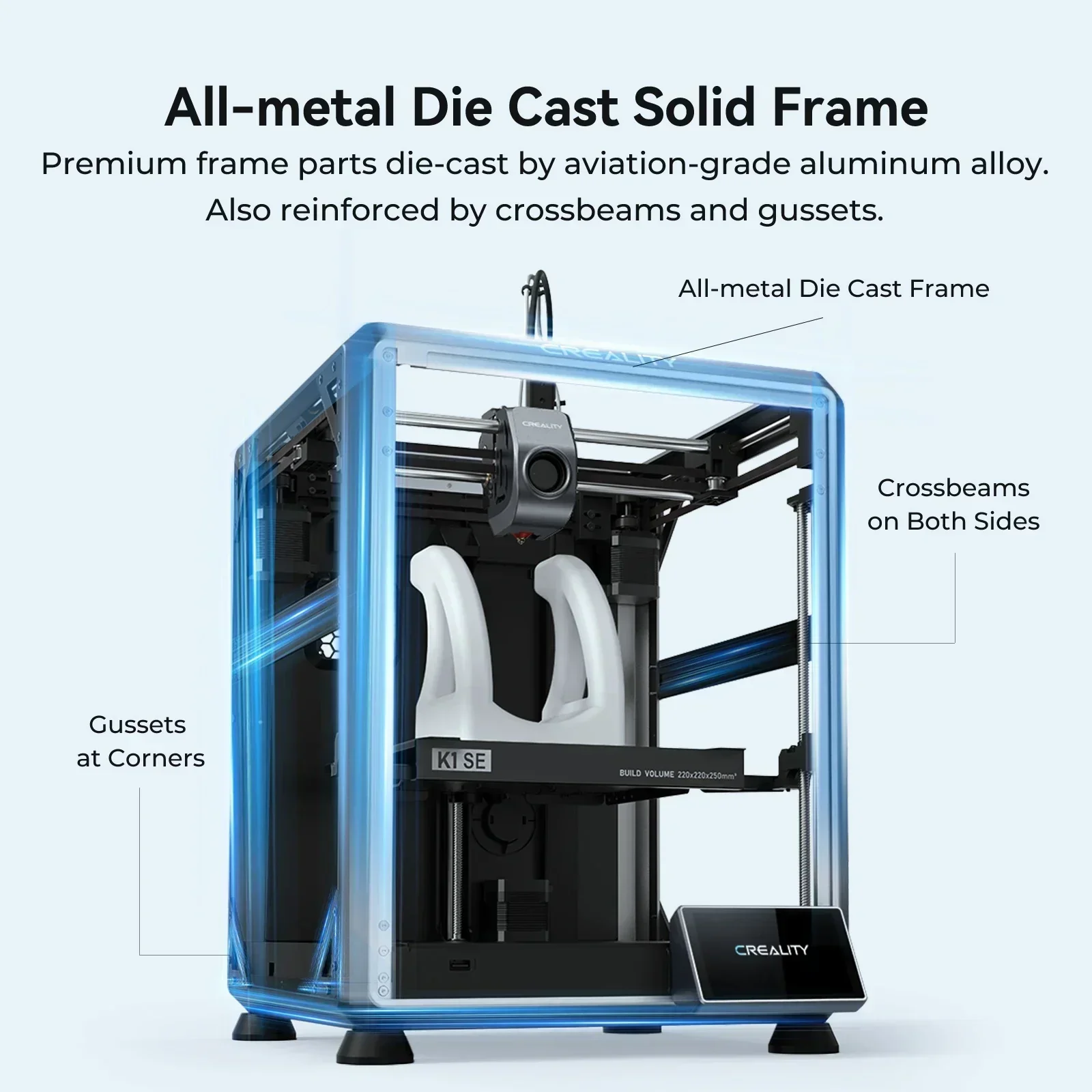 CREALITY 3D K1 SE Printer 600mm/s High Speed  220*220*250mm with 4.3''Color Touch screen Auto Calibrat Dual-gear Direct Extruder