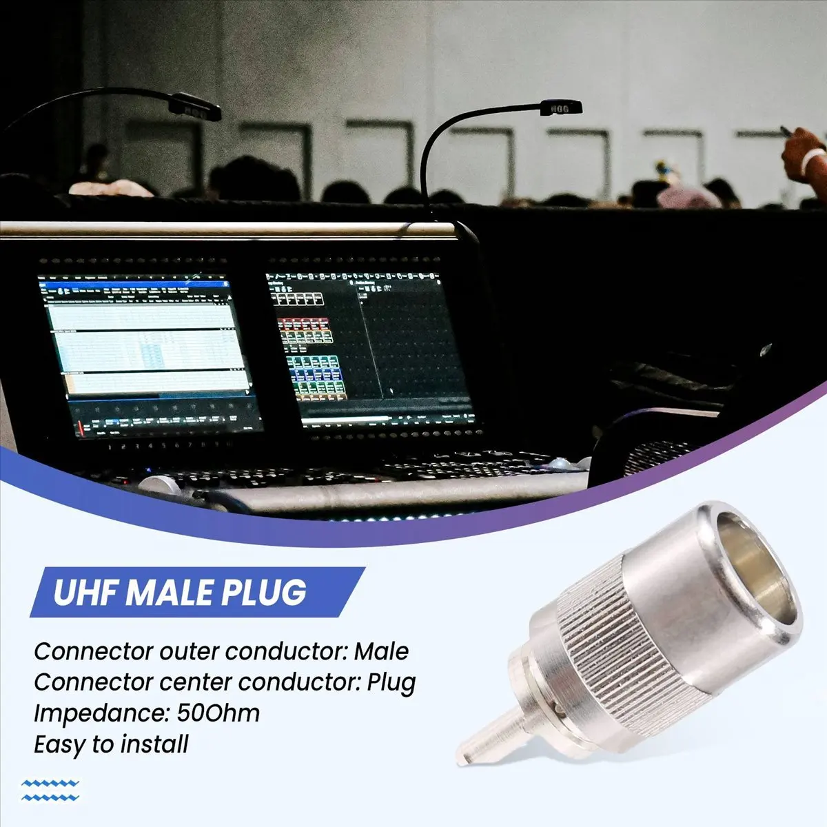 

Delighted- 10pcs Connector UHF male PL259 plug solder RG8 RG213 LMR400 7D-FB cable silver