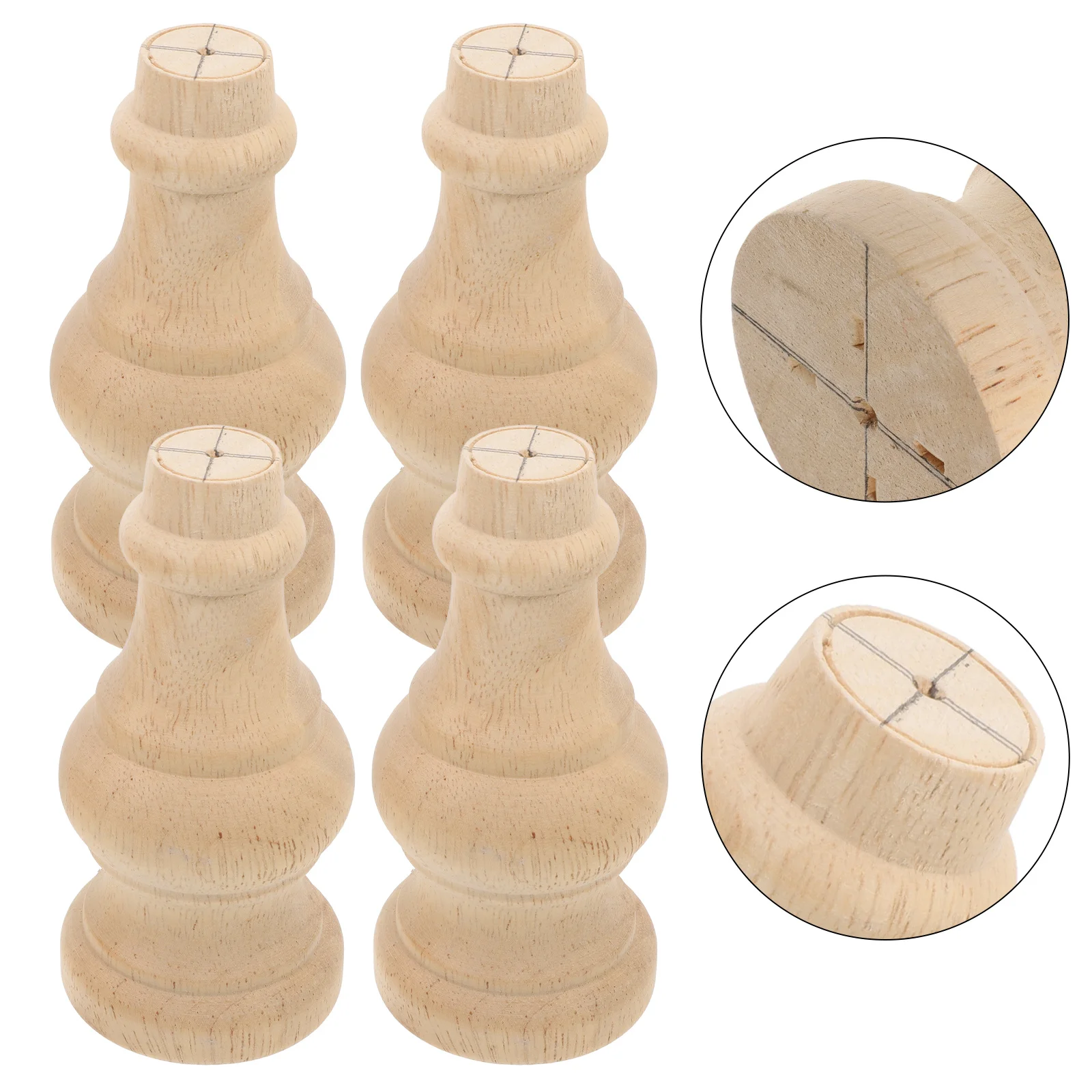 

4Pcs Wood Furniture Legs Solid Wooden Vintage Sofa Legs Replacement for Coffee Tables Dressers Cabinets Rustic Furniture Feet