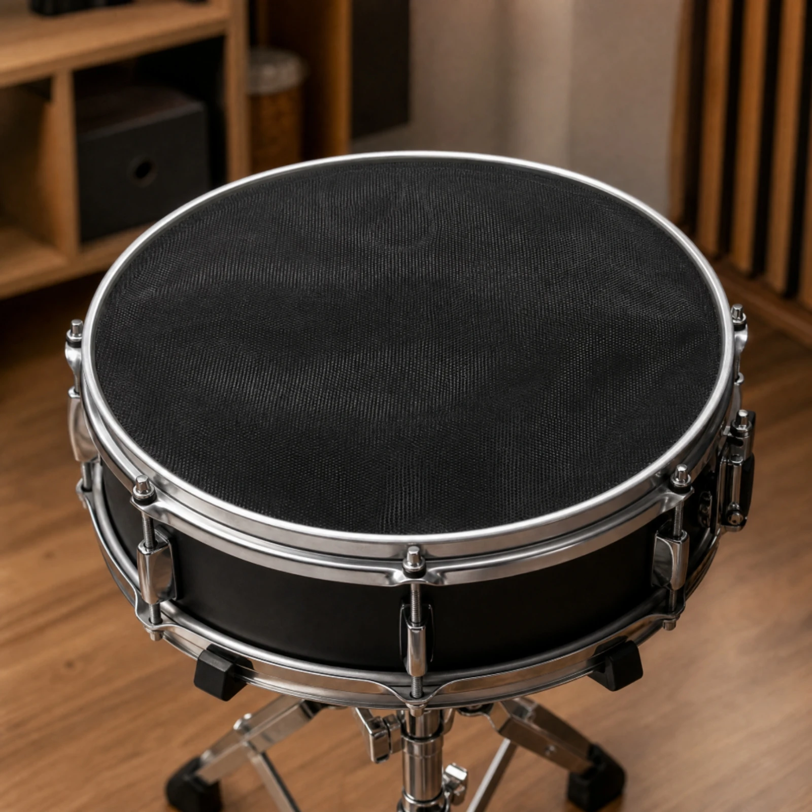 Low-Noise Practice Drum Head Reduced-Volume Woven Mesh Drum Head Realistic Response Easy Installation for Drummers