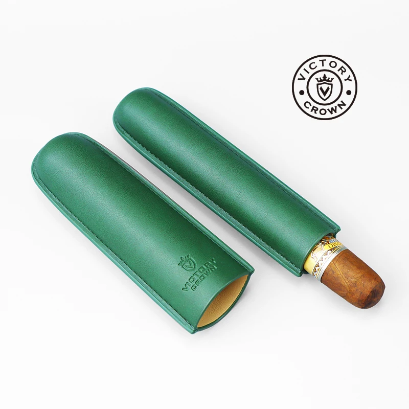 Mini Leather Cigar Tube Travel Cigar Case Pipe Portable Humidor Cigar Holder Waterproof Lighter Moisturizing Smoking Accessories